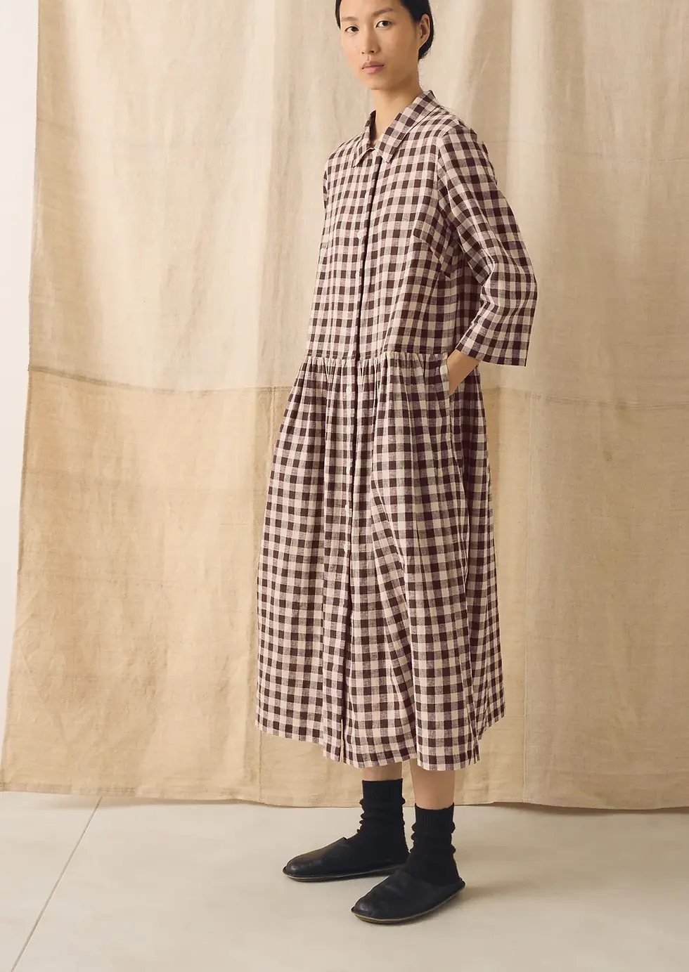 Miniaturbild: Check linen cotton shirt dress von Toast