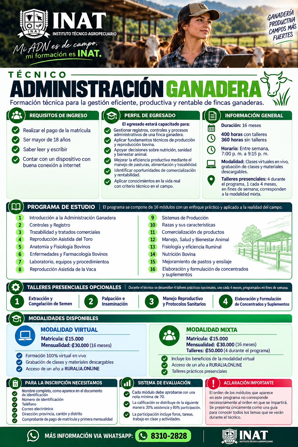 Programa académico: Técnico en Administración Ganadera