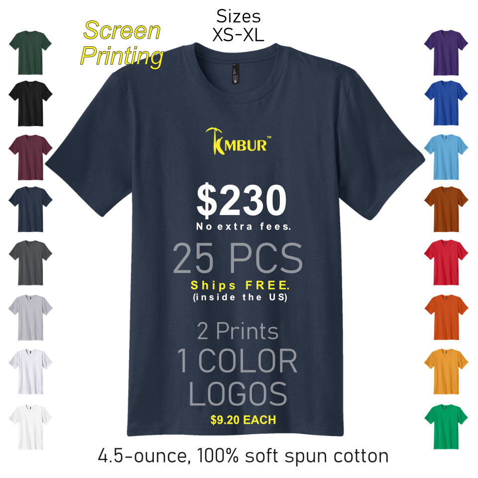 Thumbnail: 1 Color logo - 2 sides print - 25 - T-shirts DEAL