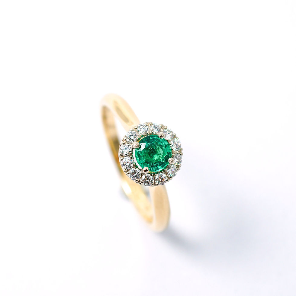 Pierścionek "Miłość, szmaragd i diamenty"