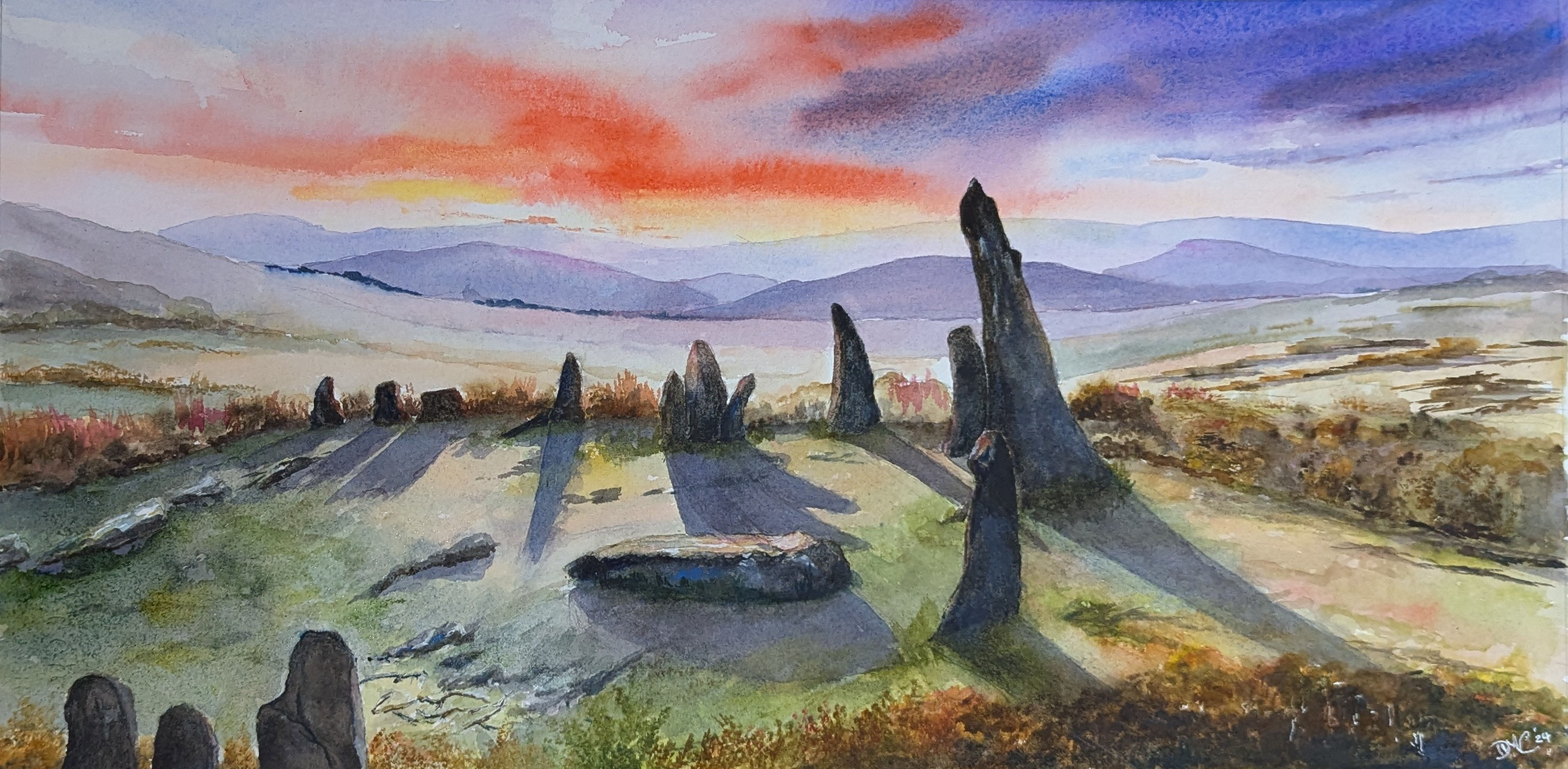 Sunset at Scorhill Stone Circle