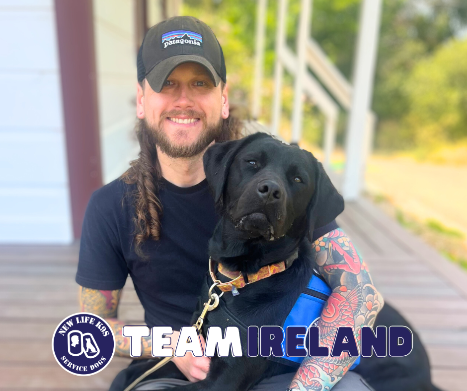 Our recent service dog graduate Ireland, with her veteran recipient