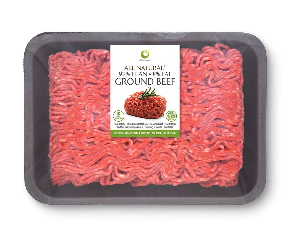 Green Way 92% Ground Beef Label Design