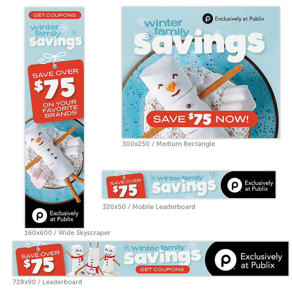 Publix Winter Family Savings Digital Ads