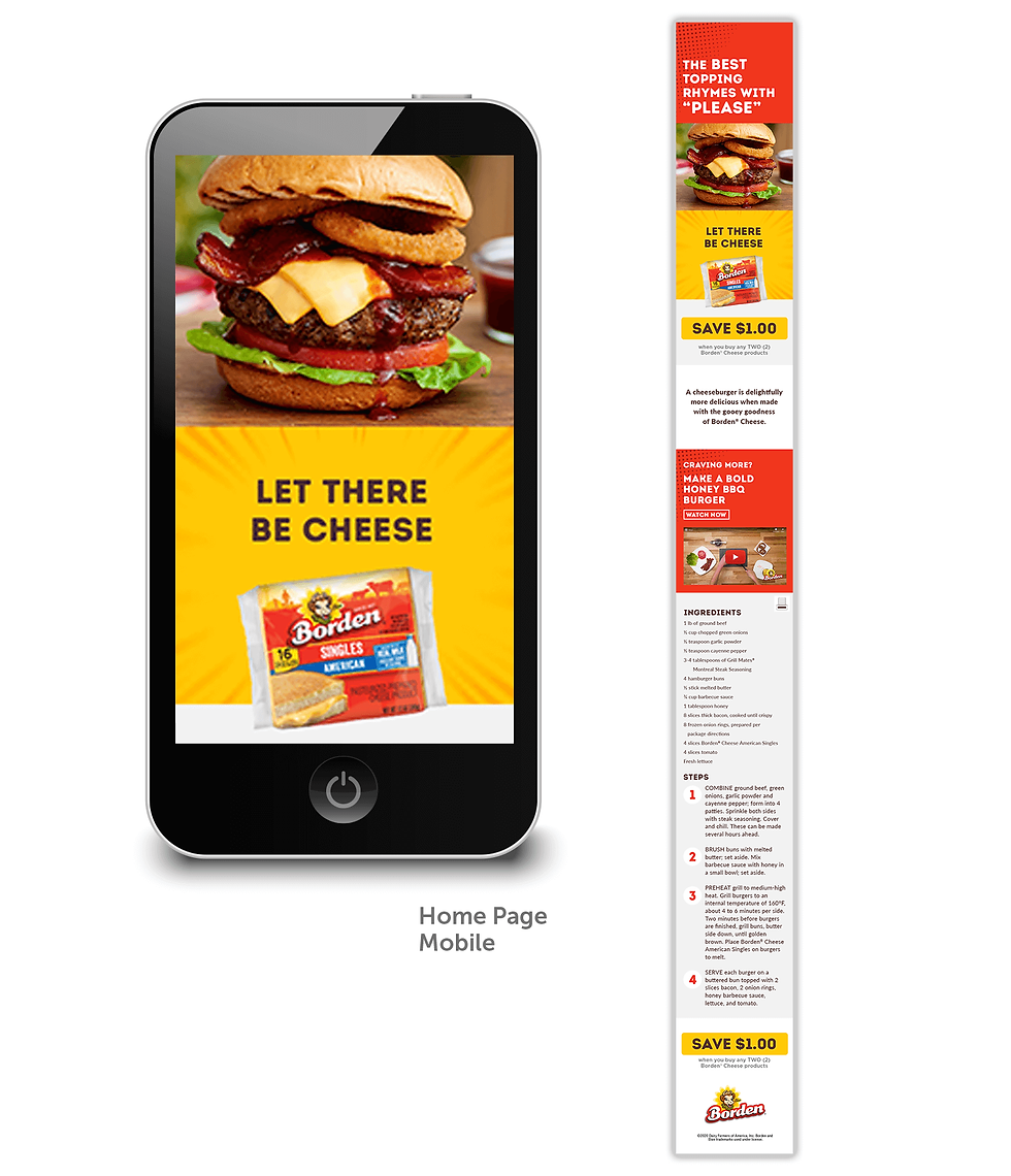 Borden Cheese Singles - Mobile Landing Page