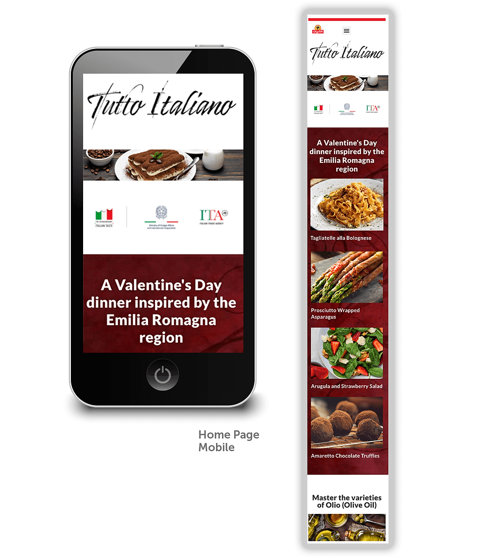 ShopRite Tutto Italiano Website - mobile