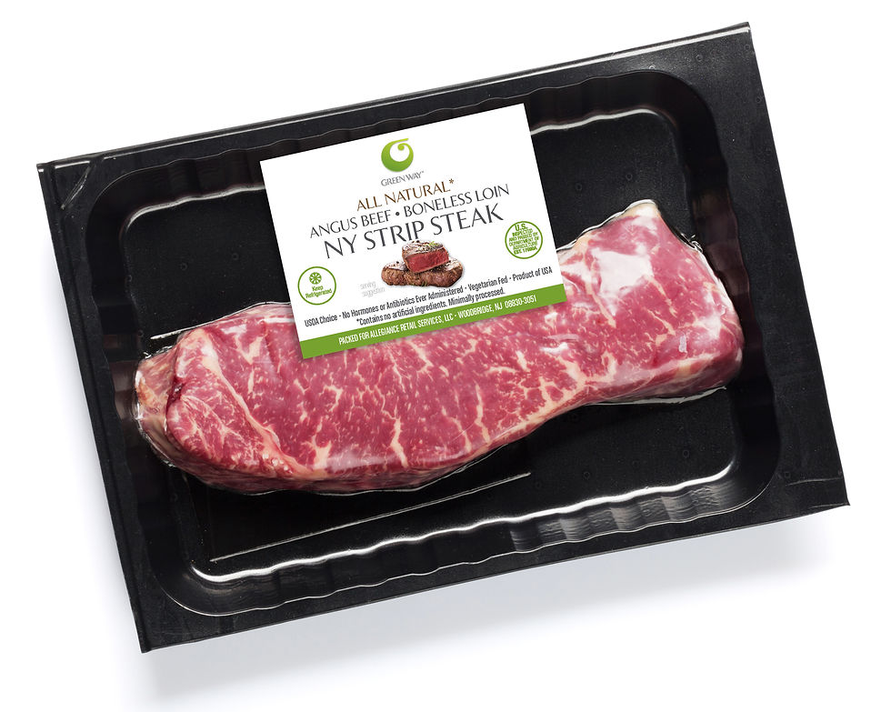 Green Way Strip Steak Label Design