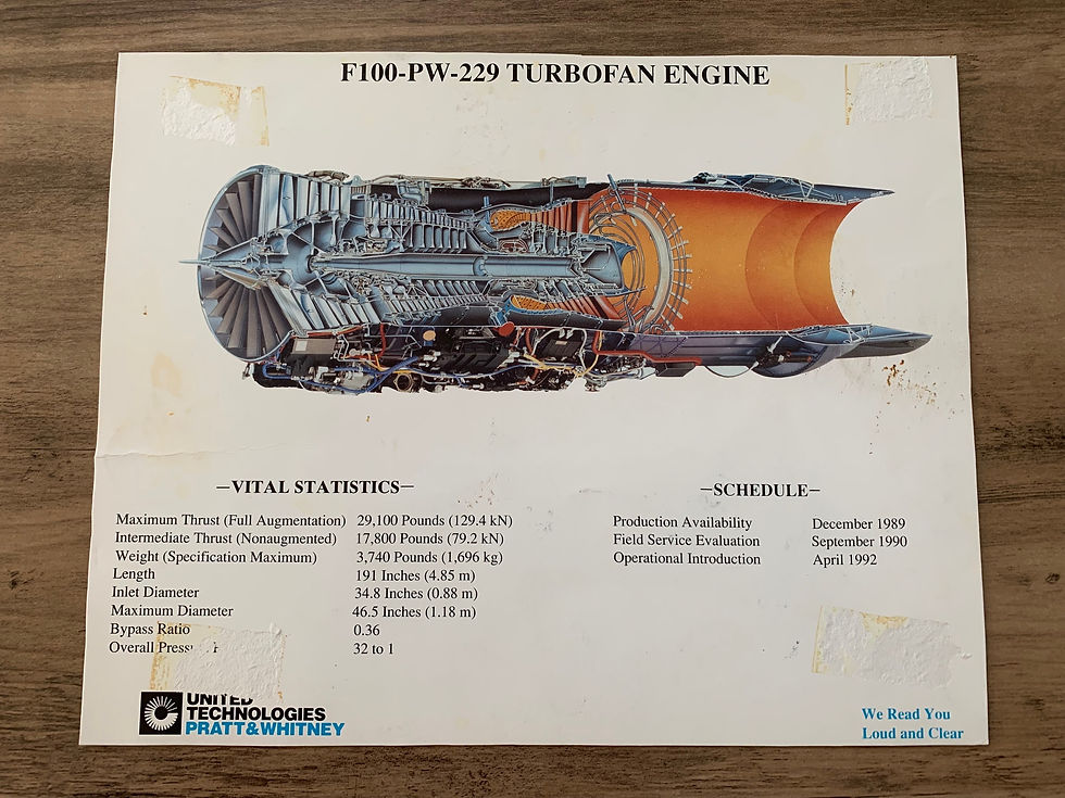Thumbnail: F100-PW-229 TURBOFAN ENGINE information card