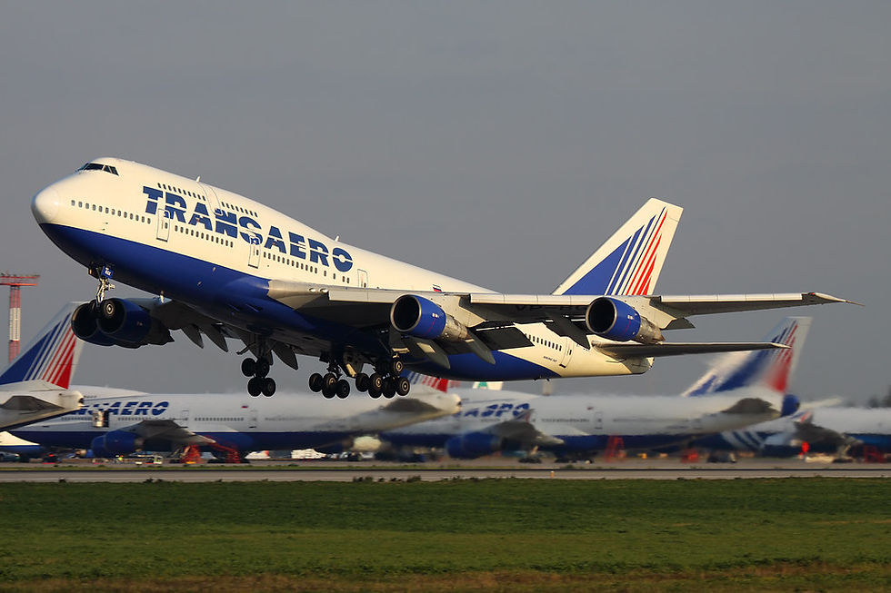 Thumbnail: Transaero Boeing 747-300 VP-BGX lettering fuselage skin tag