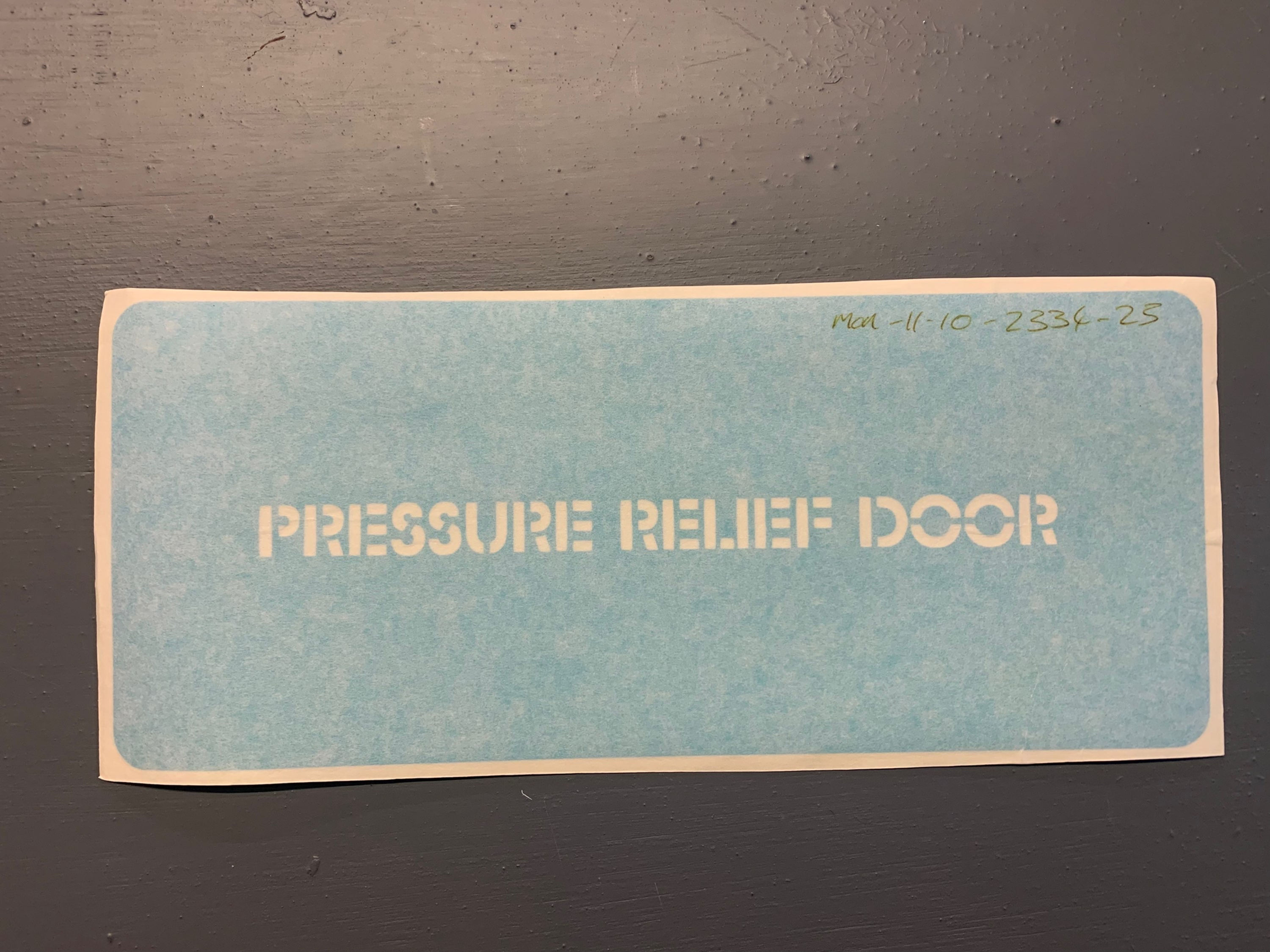 Monarch Airlines pressure relief door decal 