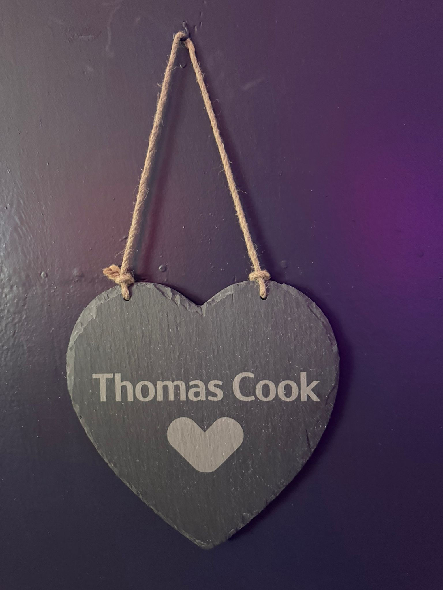 Thomas Cook Slate Hanging Heart