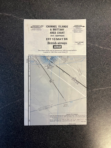 Chart Ba 36 AERAD British Airways Channel Islands & Brittany Area chart 1984 ...