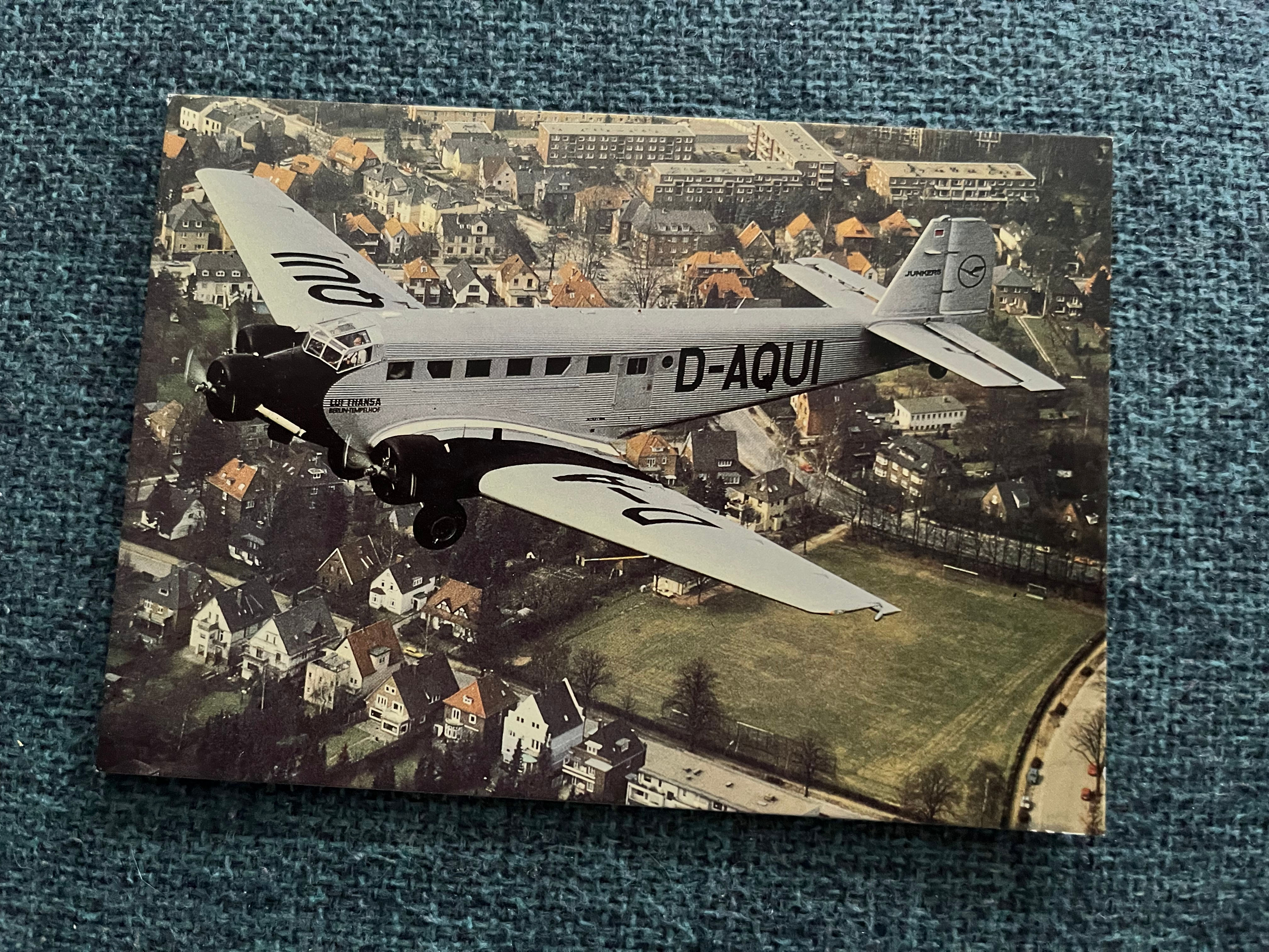 Lufthansa Junkers Ju 52 D-AQUI postcard 