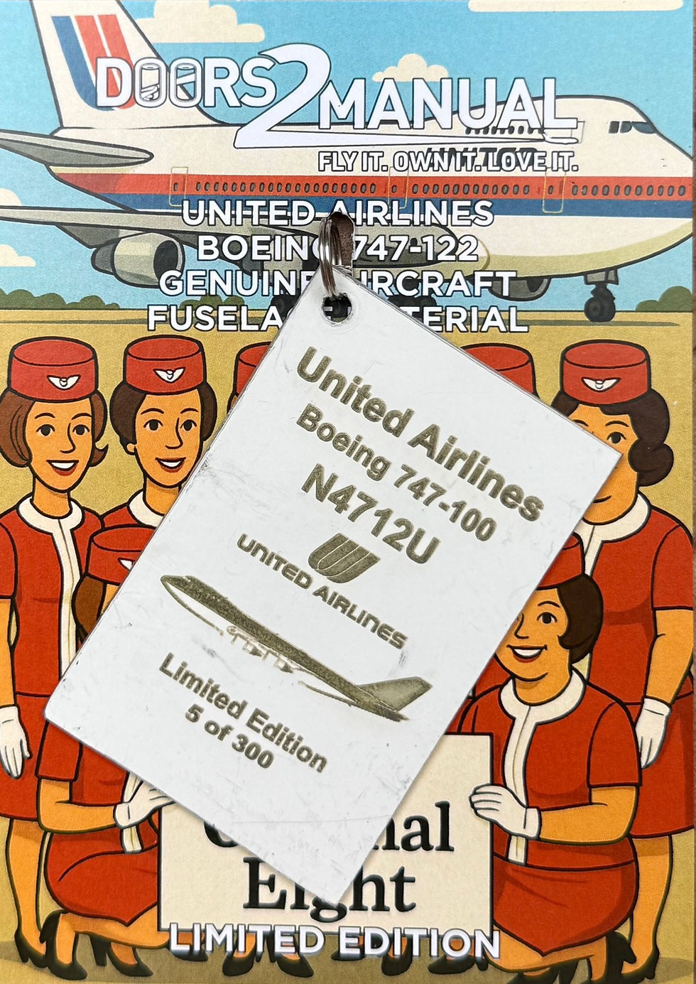 Ex United Airlines 747-100 N4712U fuselage skin tag