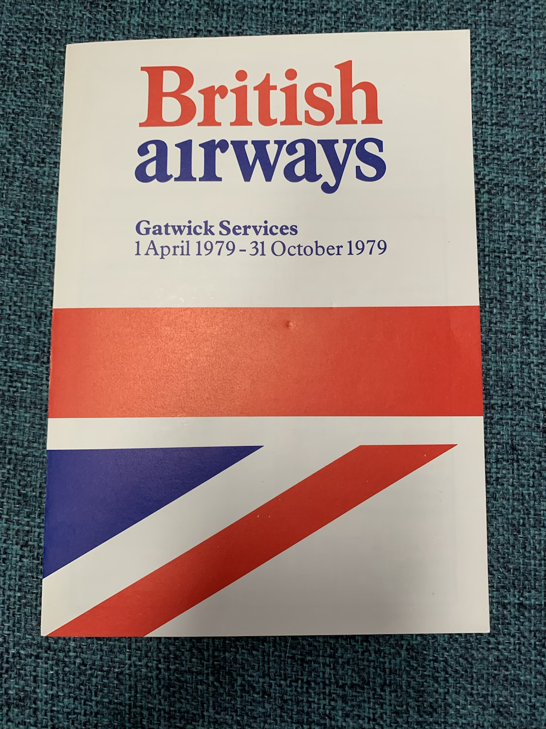 British Airways Gatwick services timetable 1979