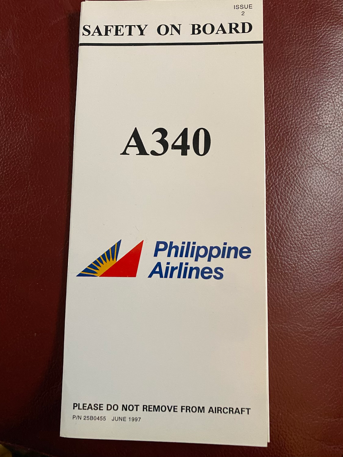 Safety card - Philippine Airlines 340