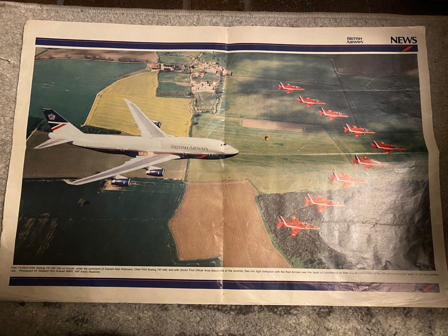 British Airways news - 747-436 with red arrows A2 pull out 