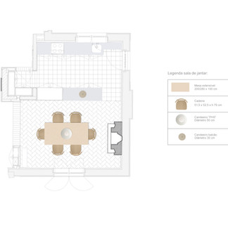 Planta sala jantar - projeto design de interiores