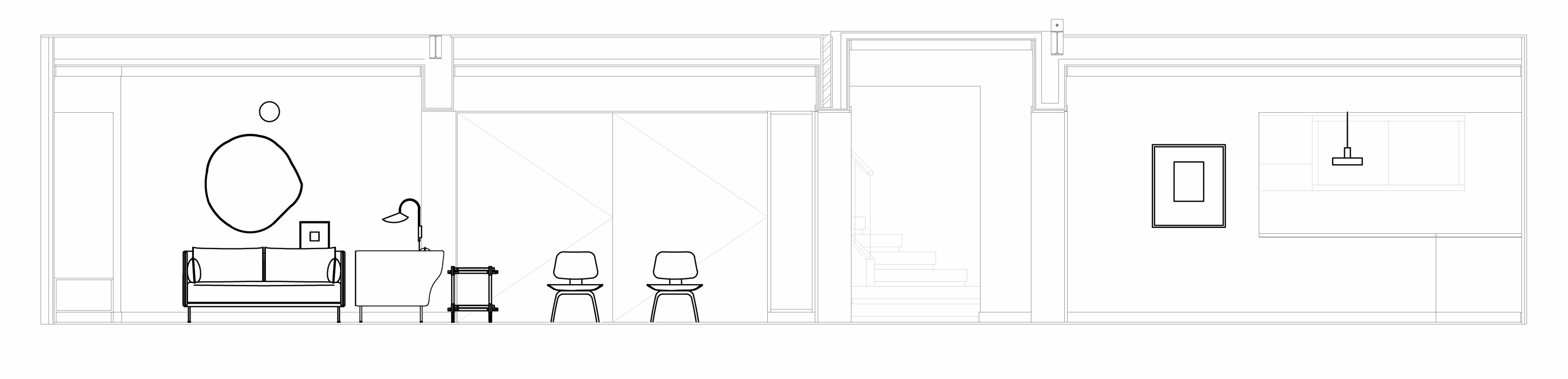 Alçado sala estar - projeto design de interiores