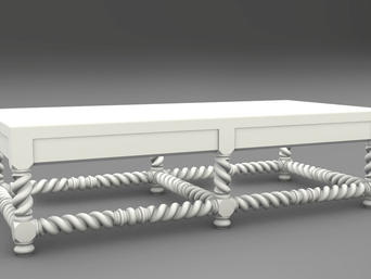 Bench-3dmodel-barley-twist