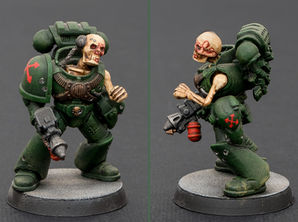 Fallen Dark Angel psyko skeleton Space Marine Brother Bone kitbashed