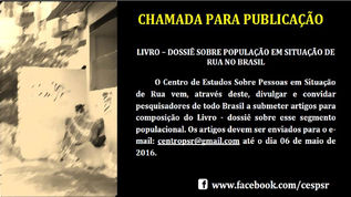 Chamada para publicação Livro - dossiê sobre população em situação de rua no Brasil