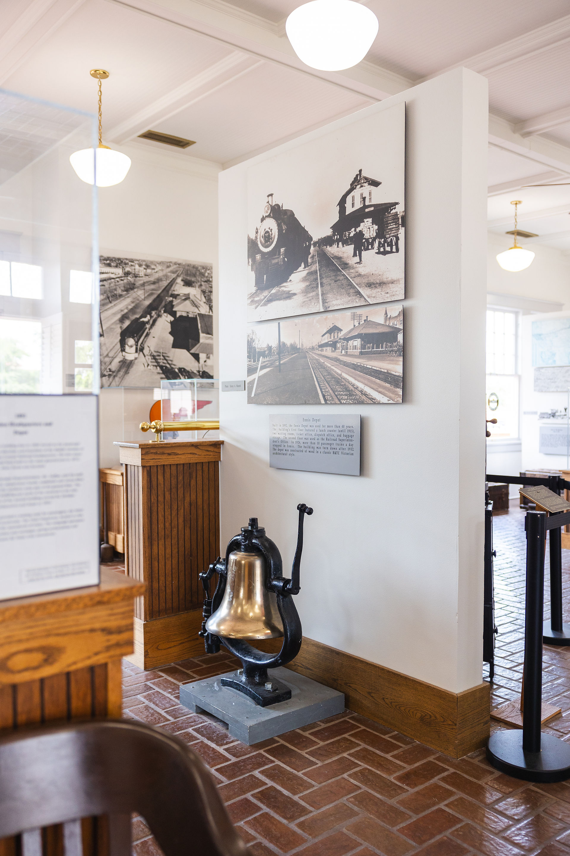 Bell in the Ennis Railroad and Cultural Heritage Museum in Ennis, Texas