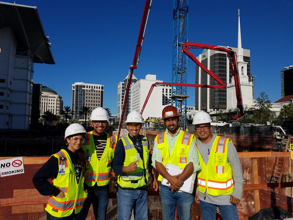 J.Costa Group team members on site at the Steinmetz Hall construction project
