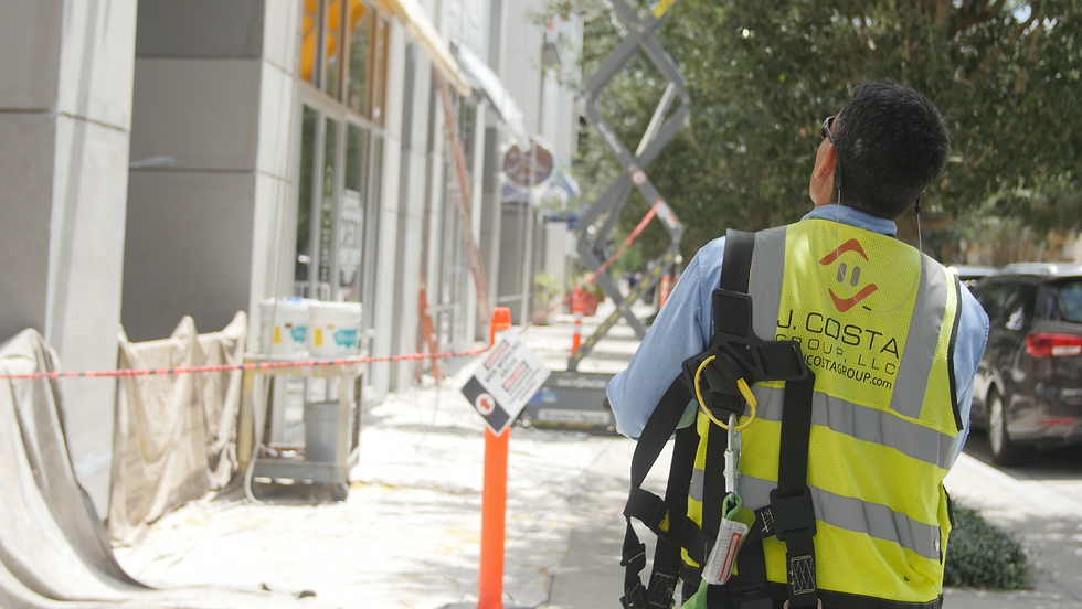 Jose Costa of J.Costa Group at a construction project performing a progress and quality check