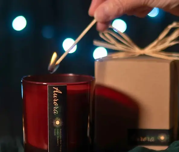 Eco home fragrance wooden wick candle.