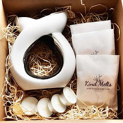 Luxury wax melts and burner gift set, Christmas Gifts for the home with unique wax melt warmer, eco wax melts and sustainable candles.