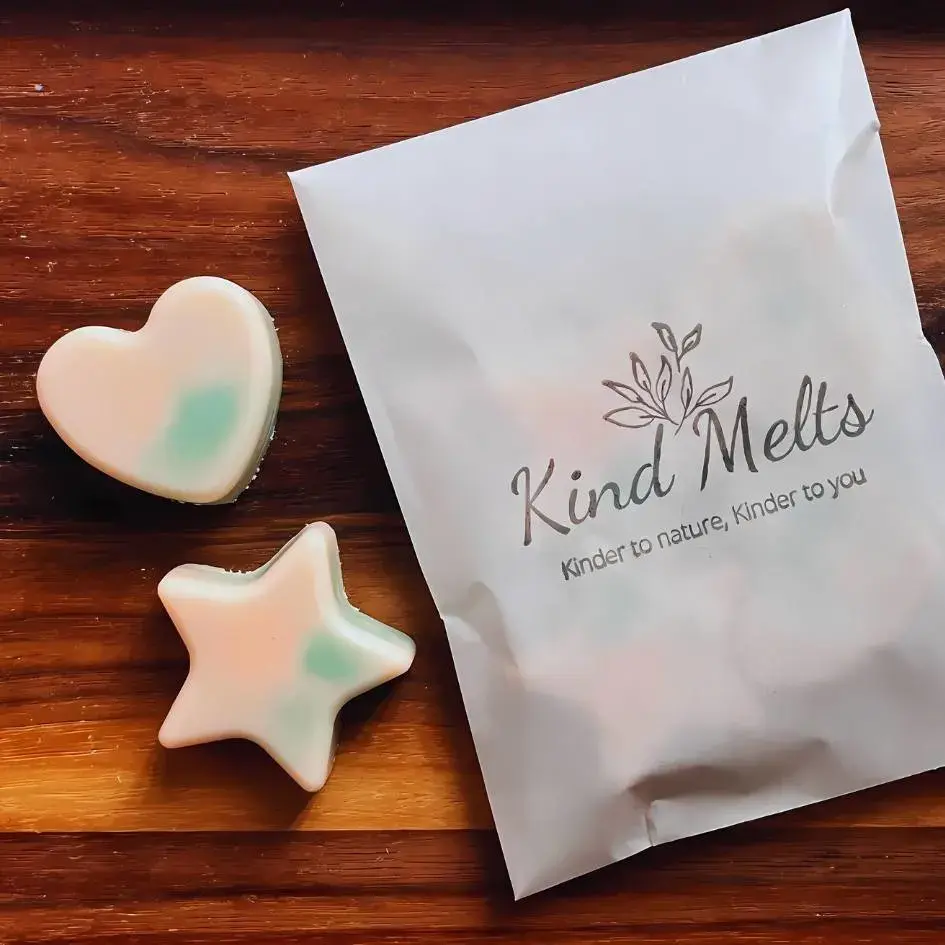 hot apple pie wax melts in star and heart shapes with a kind melts wax melts pack