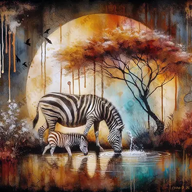 Thumbnail: African Safari Zebra (ASZ) - AL-ASZ | Digital Art Collection