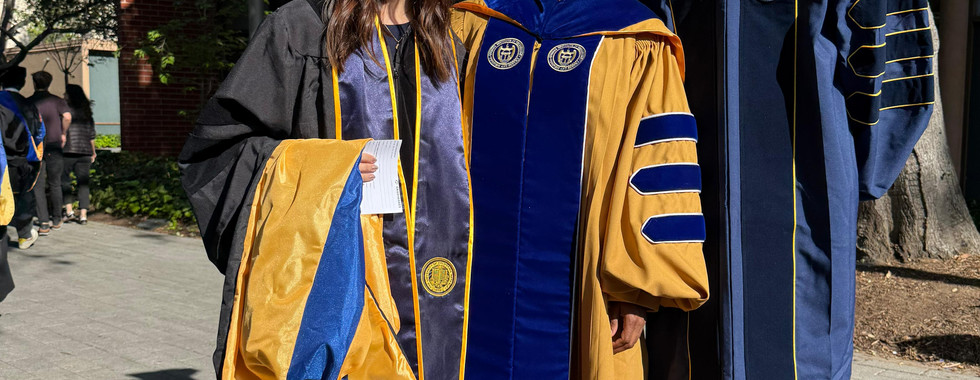 Drs. Ji, Ivey, and Quevedo at PhD Ceremony