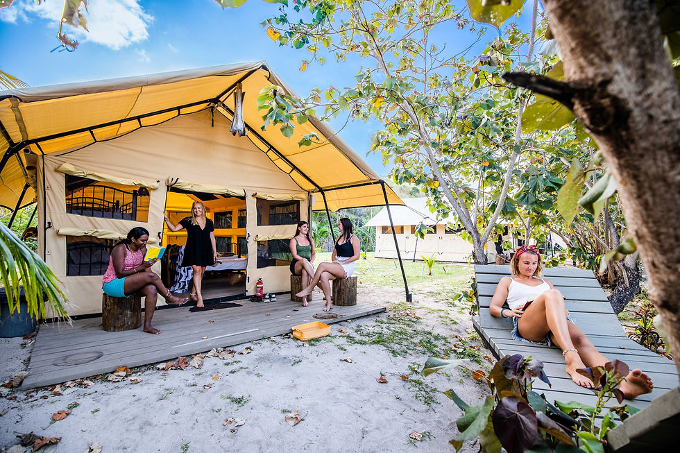 Dorm exterior at Barefoot Kuata Island Resort, accommodation for Barefoot Shark Encounters Accommoda