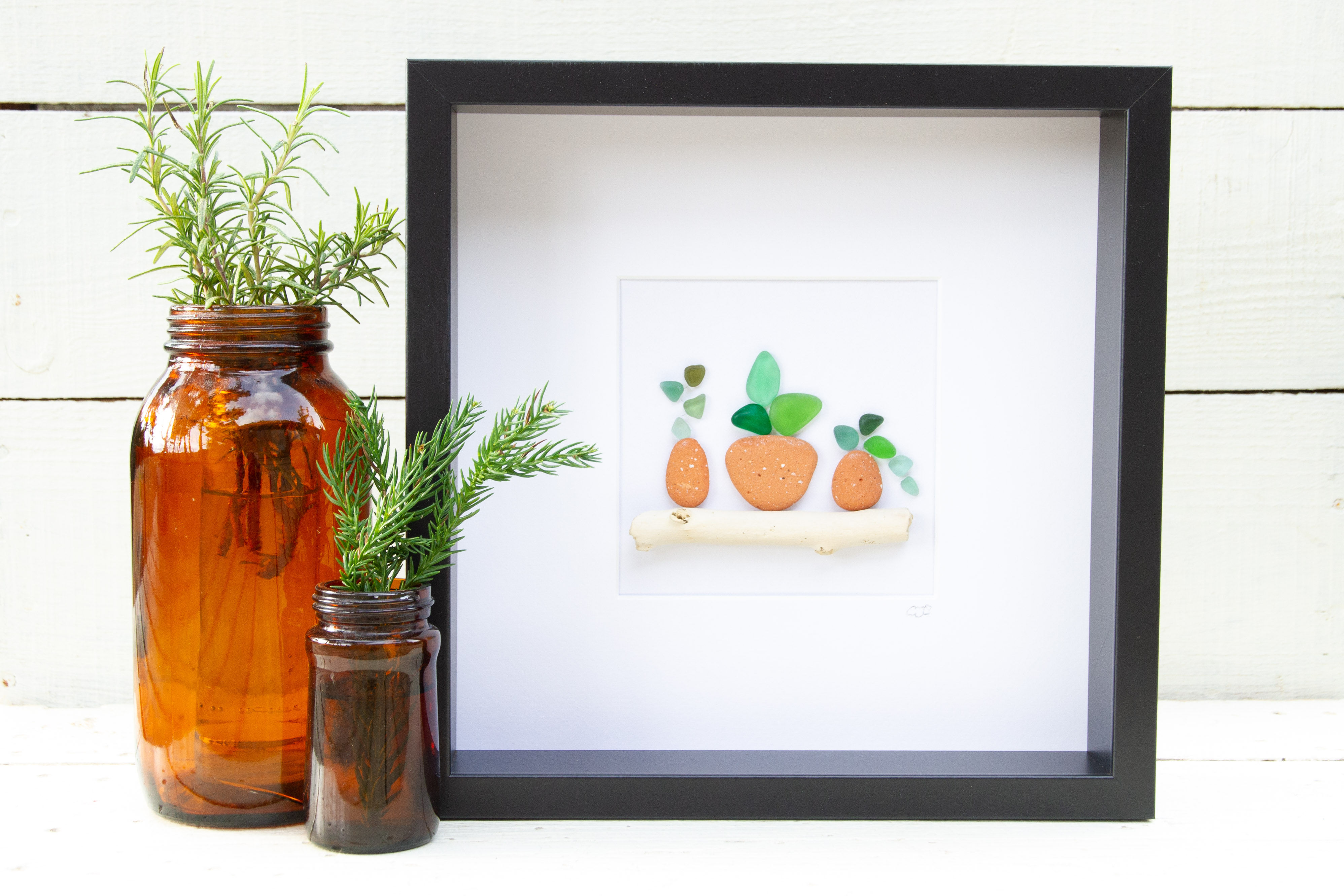 Botanical Series - 3 Piece Seaglass and Terracotta