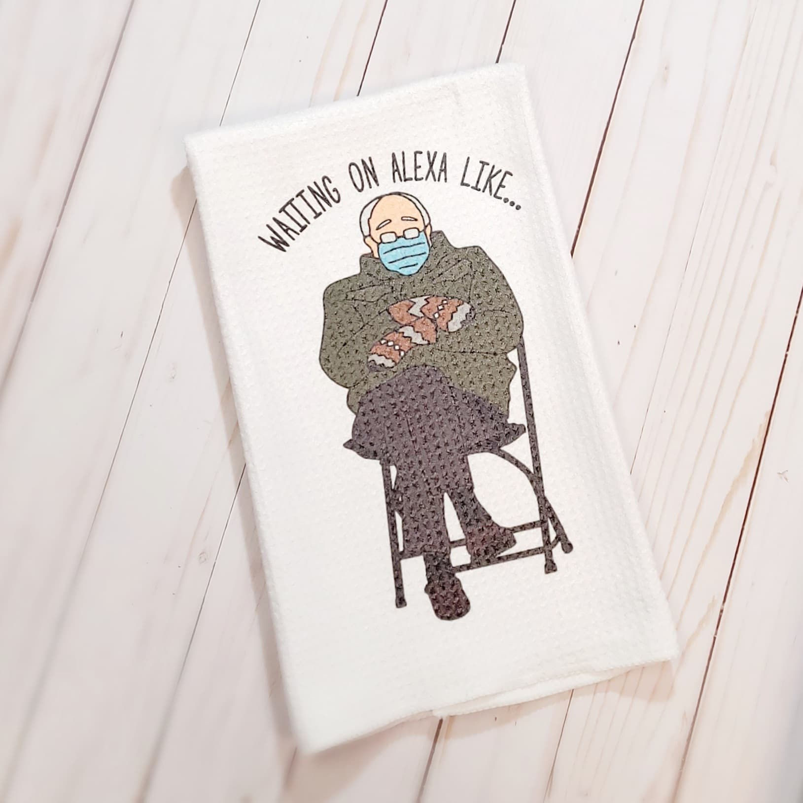 WAFFLE TOWEL-Bernie Inauguration meme