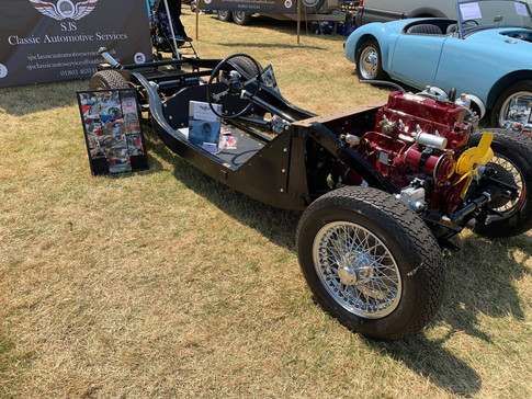 MGA Chassis restoration, all rebuilt and on display at Powderham Castle