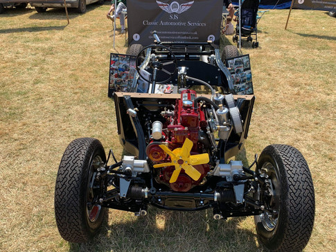 MGA Chassis restoration, all rebuilt and on display at Powderham Castle