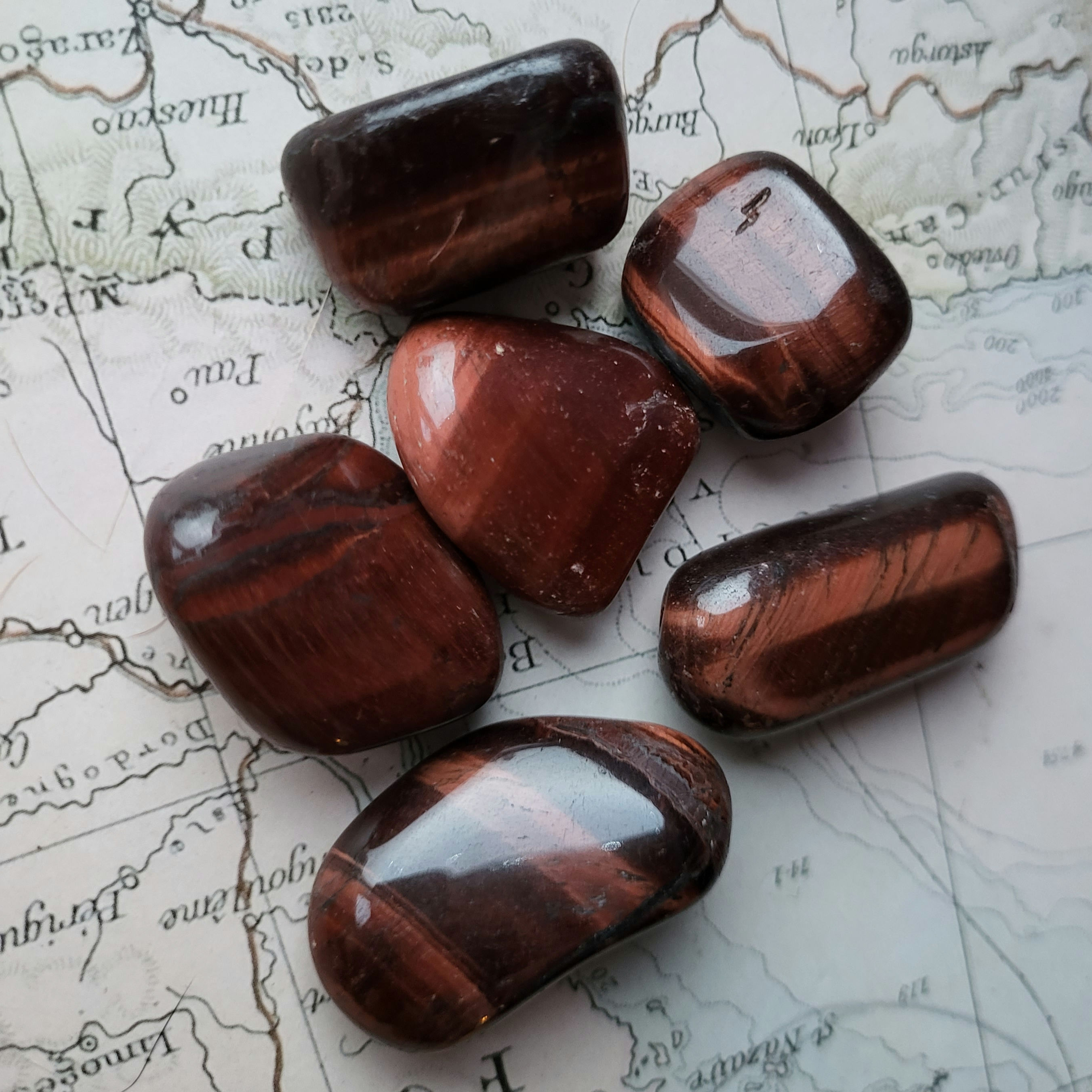 Red Tigers Eye Large Tumble Stones