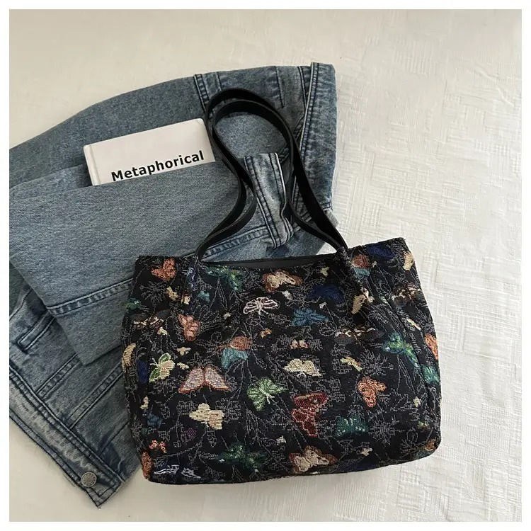 Artistic Printed Butterfly Shoulder Bag for Women