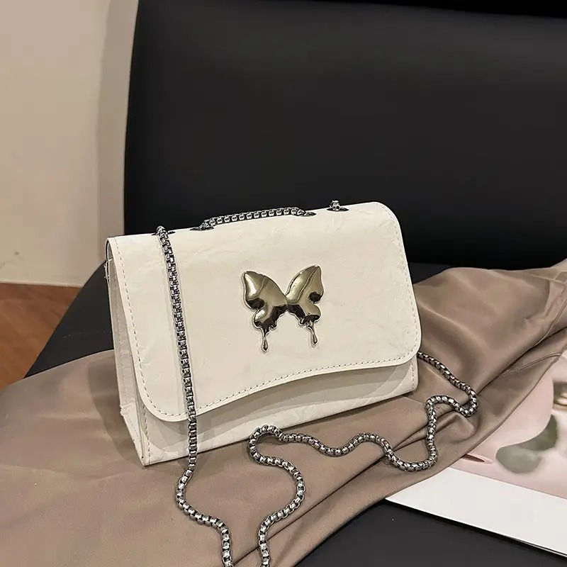 White Butterfly Bow Chain Shoulder Bag for Women