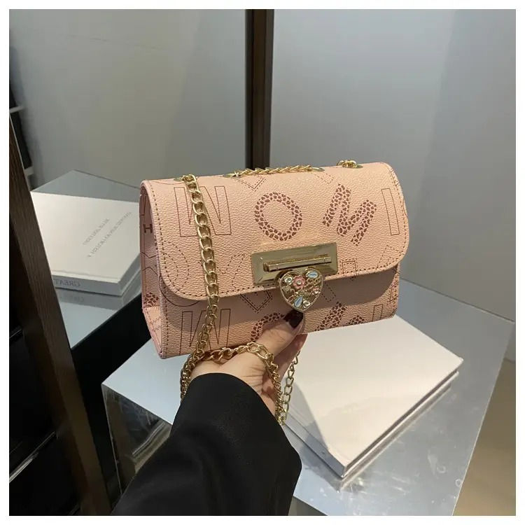 Pink Chain Shoulder Bag for Women