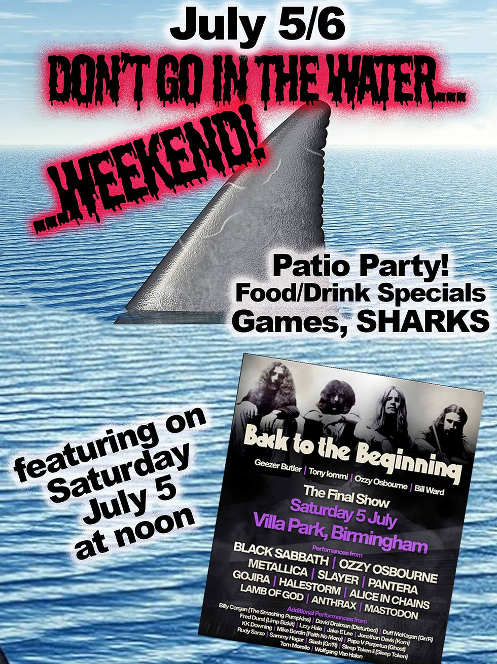 Shark Patio Party on July 5/6th!