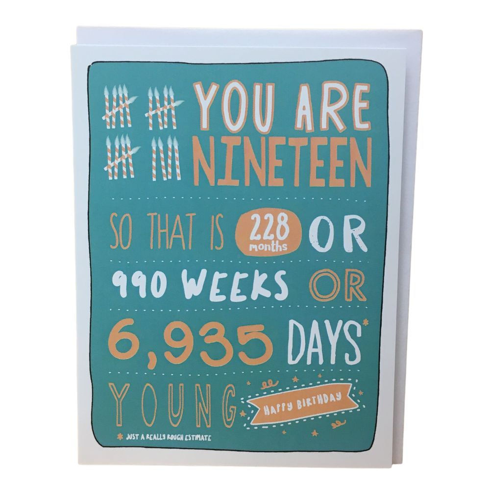 YOU ARE 19TH BIRTHDAY CARD