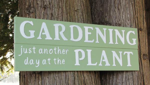 Gardening - Hand-Painted Wood Sign