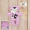 Thumbnail: lavender and white striped  small memory bear made from baby clothes and onesie