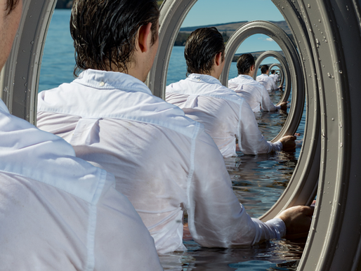 A man drowning in a repetitive situation