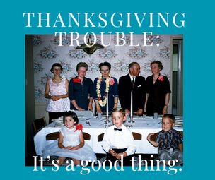 My family gathered around the table at Thanksgiving