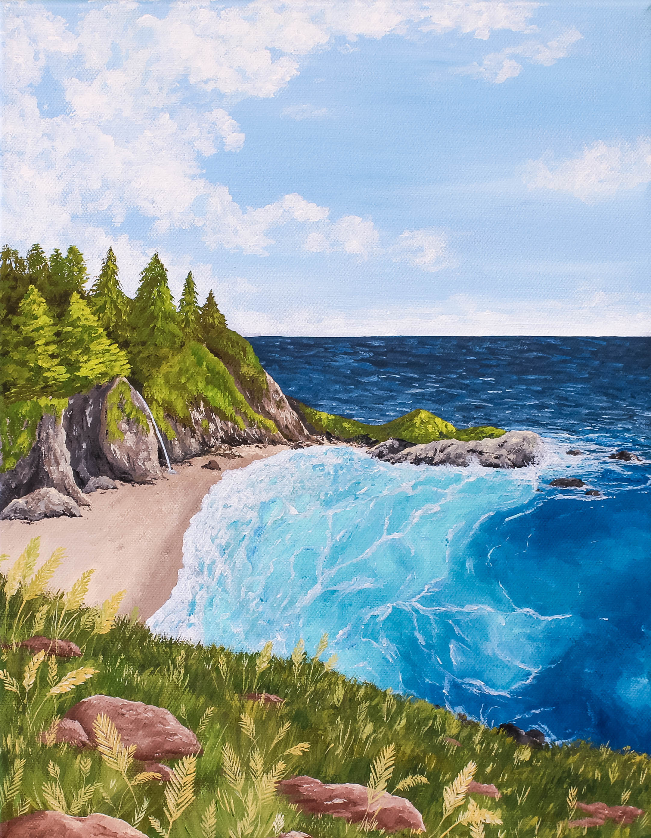 McWay in Fall - 11"X14" Acrylic Painting